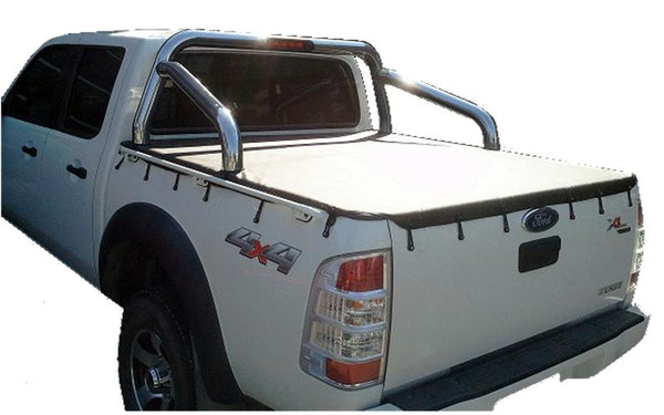 Ford Ranger PJ XLT, PK XLT (2007 to Oct 2011) Double Cab with Factory Sports Bars and Grab Rails Bunji Tonneau Cover