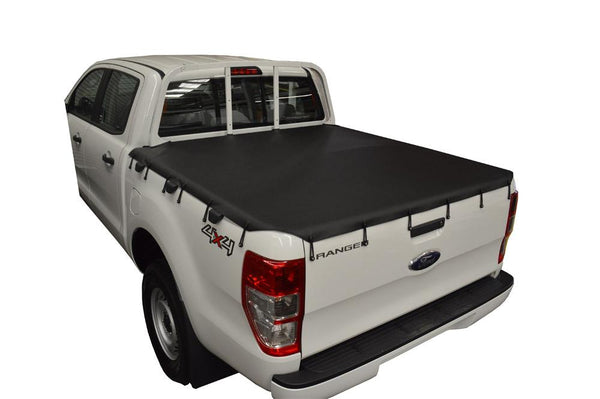 Ford Ranger PX I (Nov 2011 to May 2015) Double Cab with Straight Headboard Bunji Tonneau Cover