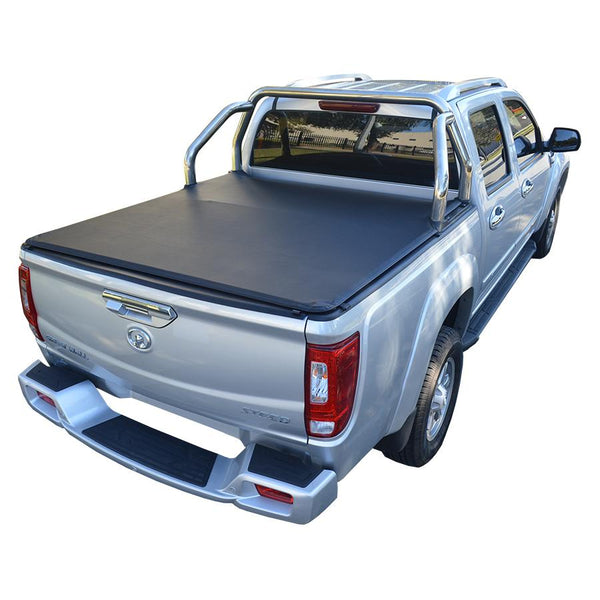 Great Wall Steed (2015 Onwards) Dual Cab with Factory Sports Bars and an Over Rail Tub Liner ClipOn Tonneau Cover