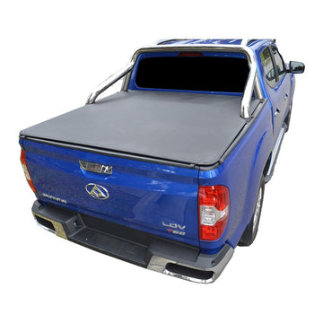 ClipOn Ute/Tonneau Cover for LDV T60 Luxe (2017 - Dec 2021) Dual Cab suits Factory Sports Bars and an Over Rail Tub Liner
