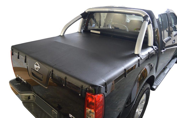 Nissan Navara D40 ST (Thai Built)(2009 to June 2015) Dual Cab with Factory Sports Bars Bunji Tonneau Cover